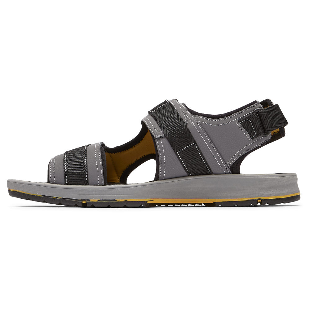 Sandálias Rockport Homem Cinzentas - Lucky Bay Sport 3 Strap - 74810IGQU